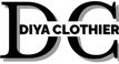 Black 'Diya Clothier' logo on a white background